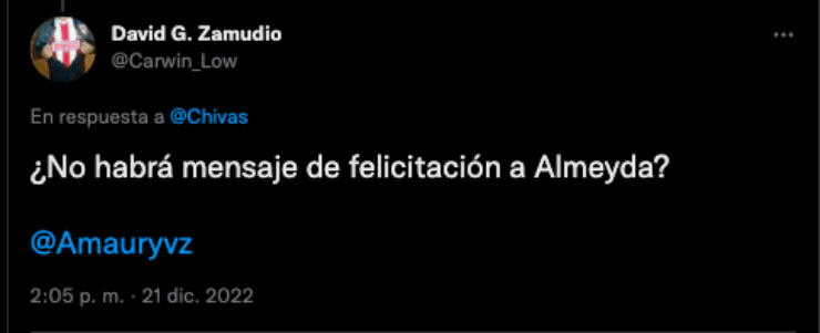 Fans de Chivas piden felicitación a Almeyda | Twitter