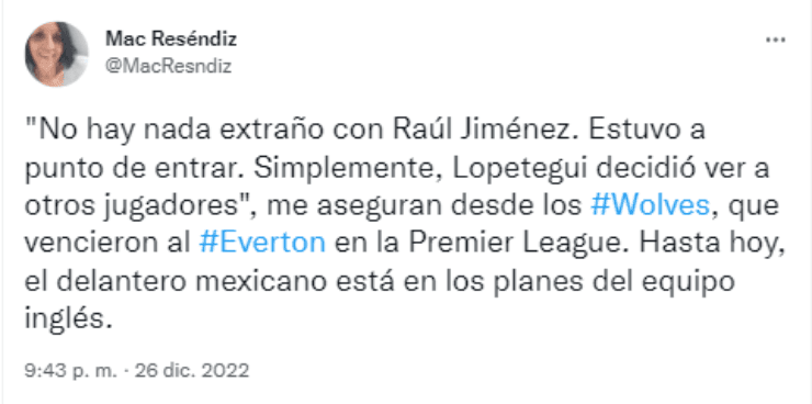 ¿Problemas entre Raúl Jiménez y Julen Lopetegui?