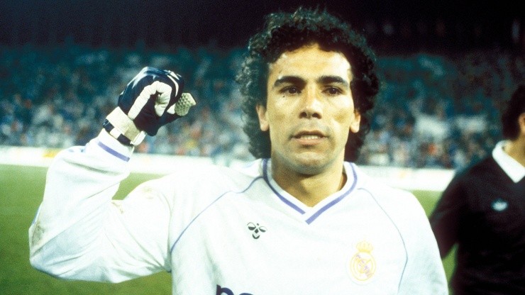 Hugo Sánchez con el Real Madrid en la temporada 1987-88.