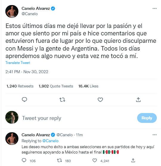 Captura de Twitter (@Canelo)