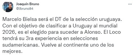 Foto: TW / Joaquín Bruno.