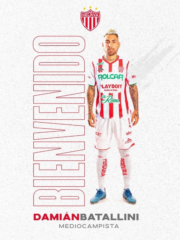 Damián Batallini será jugador de Necaxa (Necaxa)