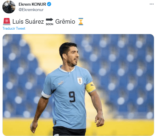 Suárez sería fichaje de Gremio. (@EkremKonur)