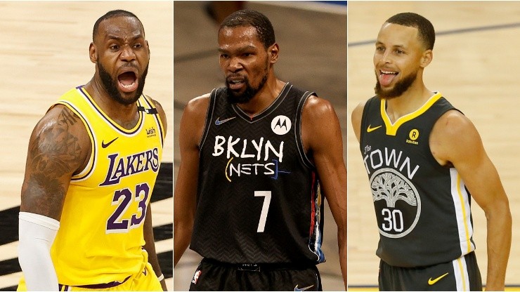 LeBron James, Kevin Durant y Stephen Curry