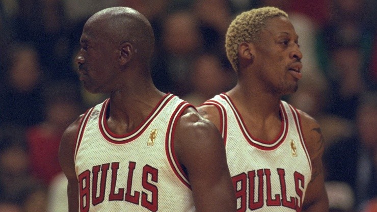 Michael Jordan y Dennis Rodman en Chicago Bulls
